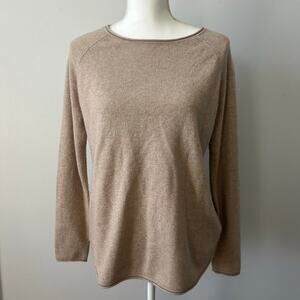 Vince Cashmere Sweater Crewneck Soft Slouchy Neutral Beige Wool and Cashmere XS